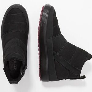 ECCO Soft 7 Tred Nubuck Leather Ankle Zip Boot Black Women’s Size 10